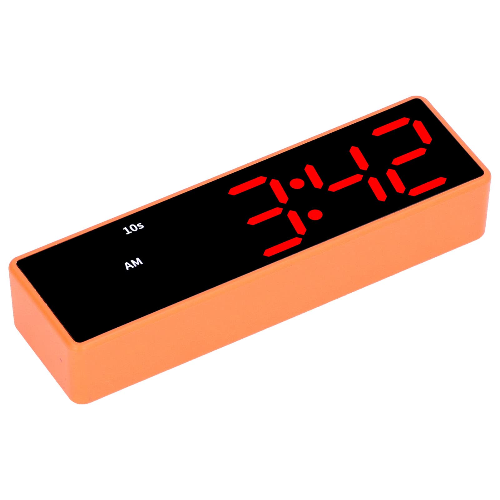 Atyhao Reloj Digital Reloj electrónico Botón magnético 5 Funciones 12H/24H con Cable USB para Gimnasio de Oficina Marco Naranja + Pantalla Azul y roja