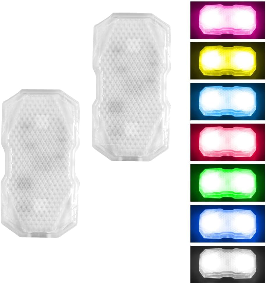 KASTWAVE Interior Car Lights, 2 Pack Car Atmosphere Lights, Rechargeable LED Touch Lights, 7 Colors - 3 Lighting Effects, Unlimited DIY Color Car Decorative Lights for Car, Home, Party