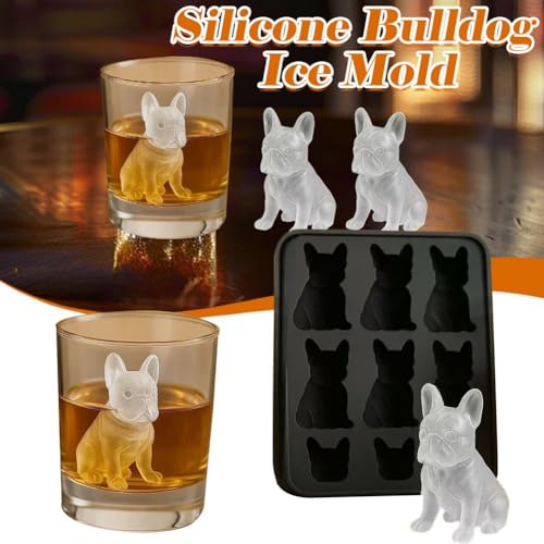 Molde de Hielos Perro Bulldog Francés 3D Silicona miniatura 7