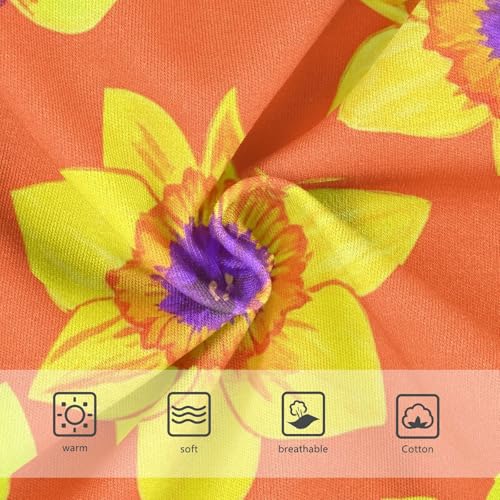 Toddler Girls Underwear 2t Cotton Girl Panties Cute Pattern Kids Undies Briefs Vibrant Yellow Daffodils Floral Orange3