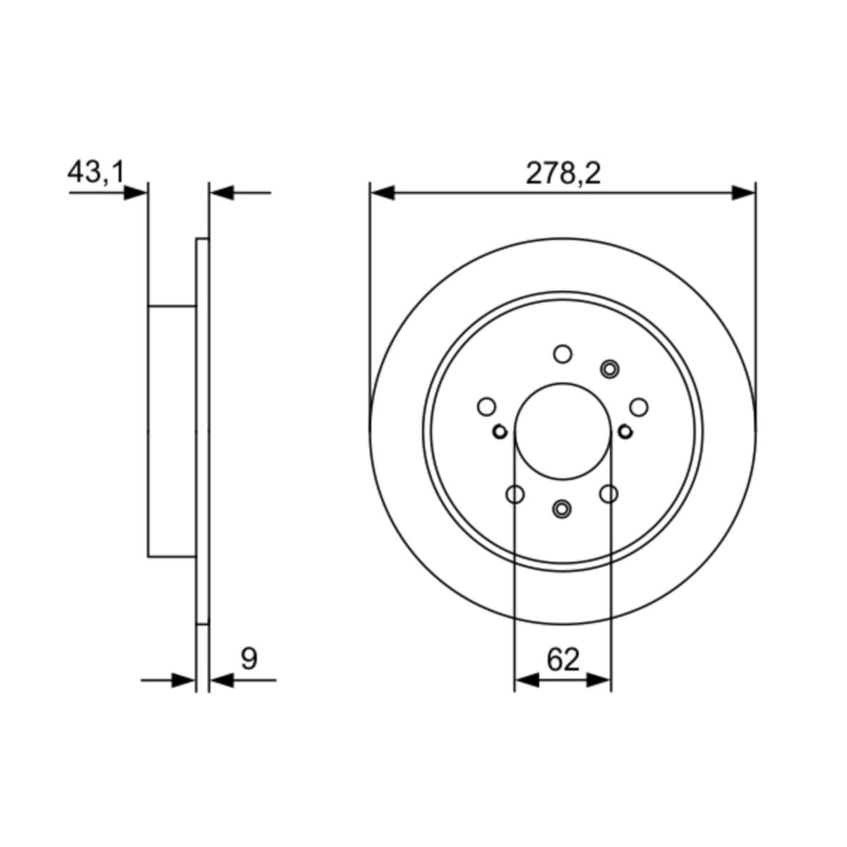 DISCO FRENO BOSCH 0 986 479 D34 POSTERIORE Ventilato Pieno