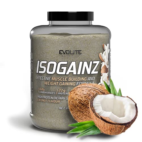 Evolite Nutrition IsoGainz Package of 1 x 4000g Gainer - Gain de Masse et Poids - Glucides - Isolat et Concentré de Protéines de Lactosérum (noix de coco) Cover