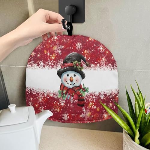 Image of Teapot Cozy Insulation Keep Tea Warm Creative Tea Pot Cozies Teapot Dust Cover for Christmas Decor Cute Snowman