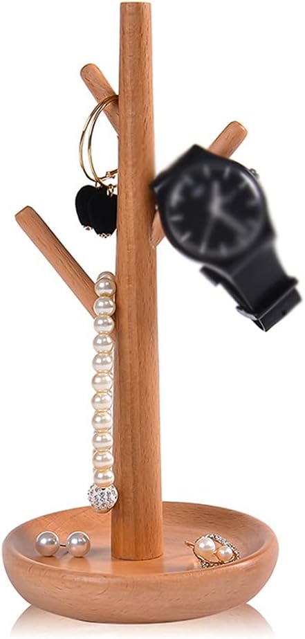 Key Rack 2 Pieces Wood Storage Rack Home Entrance Hang The Key Ornaments Ring Display Stand (Color : A Size : 23 * 12 * 10cm)