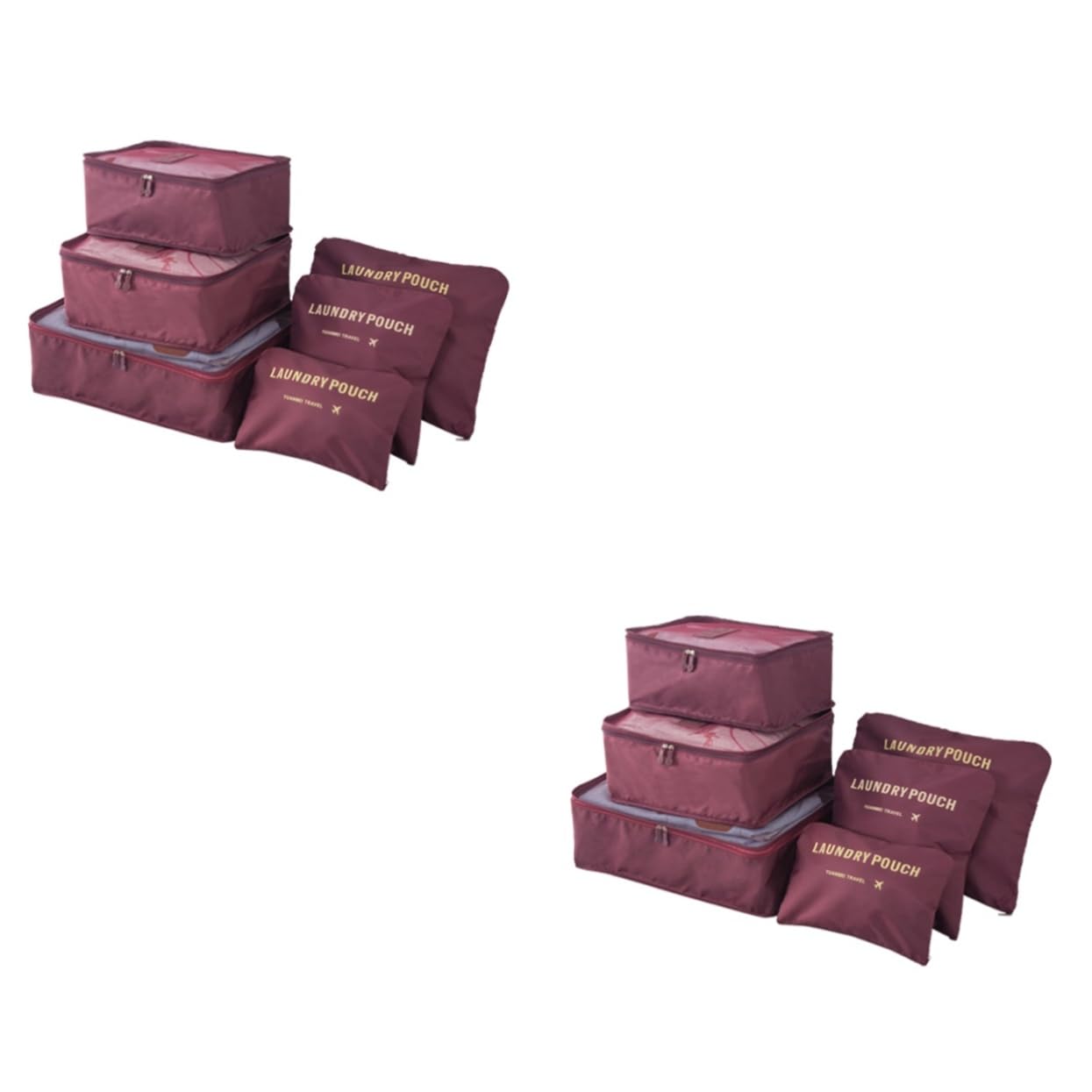 12pezzi Sacchetti Da Viaggio Organizzatori Di Luggage Di Cubi Salvaspazio Impermeabili e Resistenti Rosso Vino Con Sacchetto Per Biancheria Per Viaggi Di Famiglia