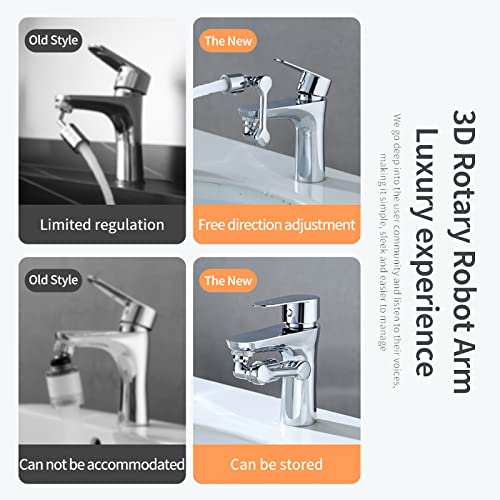Maonple Faucet Extender, Universal 1080 Swivel Faucet Aerator, With 2 Sprayer Faucet Aerator, Splash Filter Kitchen Bathroom Sink Extend Faucets Aerator #TOP6