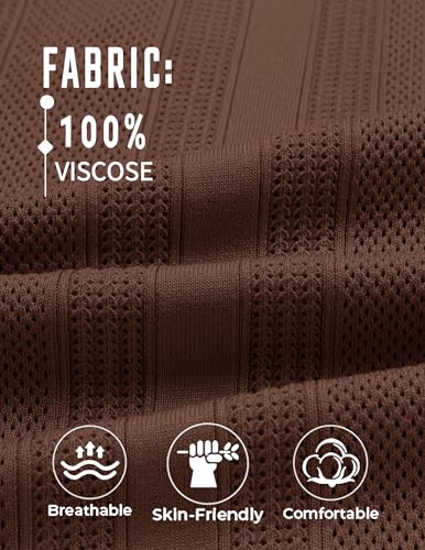 Image of COOFANDY Mens Knit Polo Shirts V Neck Textured Polo Shirts Short Sleeve Breathable Polo Casual Collared T Shirt Fashion Tops