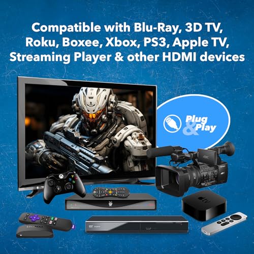 Image of Orei UltraHigh-Speed 4K HDMI Cable 3 Meter (9.84ft) - HDMI Cable 4K@60Hz, HDR10, ARC, 3D - Durable PVC - Compatible With TVs, Sound Bar, Laptop, Projector & More (1 Pack)