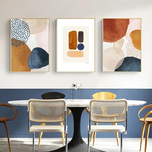 Art mural abstrait ligne géométrique Morandi affiche triptyque salon 20x35