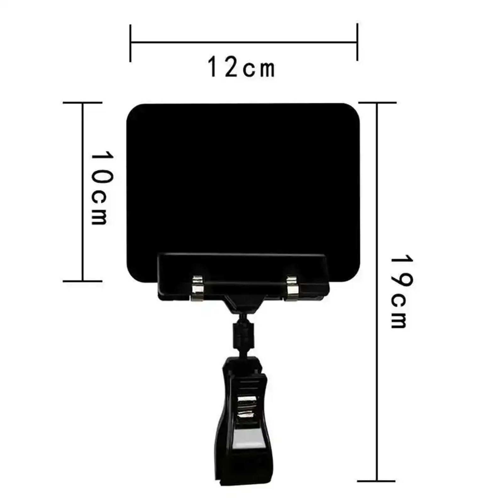 Porta segnaletica, Clip for cartellini 10 pezzi di etichette pop girevoli in plastica nera espositori for banconote for dei prezzi al supermercato for feste in ufficio(A6 card with clip)