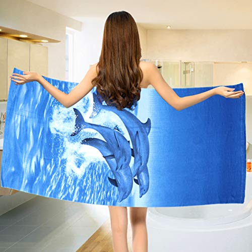 CLISPEED BESPORTBLE Casal Golfinho Dos Desenhos Animados Impresso Toalha de Secagem Rápida Absorvent