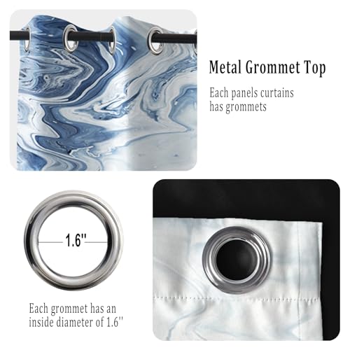 Rideaux occultants de luxe texture fluide marbre bleu Renaiss