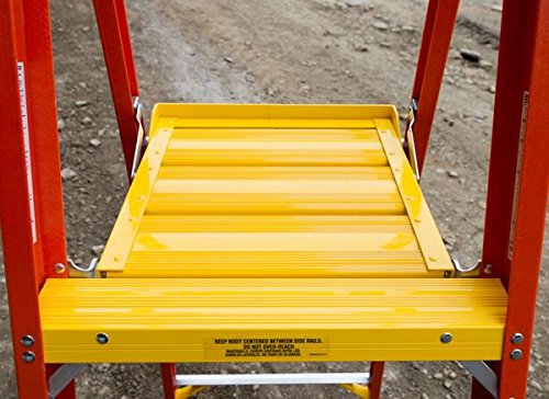 Podium Stepladder, 10 Ft, Fiberglass, 300Lb
