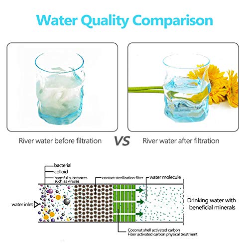 Festnight Filtro de Água de Proteção Ambiental portátil Camping Desinfectar Purificador de Água Limp