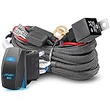 Wiring Harness 1 Lead, Rfroad Lighting LED Light Bar Wiring Harness Kit for Fog Lights Off Road Driving Lights Work Light 12V 40A Relay Fuse On/Off Rocker Switch Nylon Wire Kit for Truck UTV ATV Boat