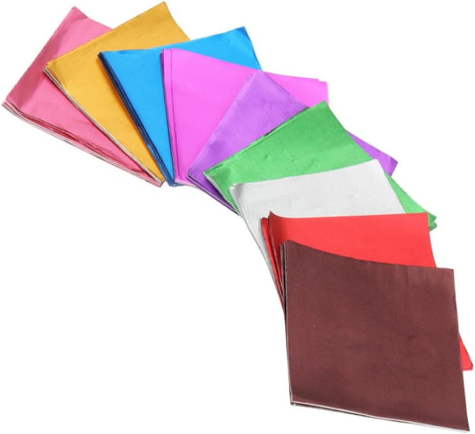 Mobestech 12packs Mixed Color Aluminum Foil Wrappers for Chocolate Candy Tea Packaging Per Pack for Parties Homemade Treats