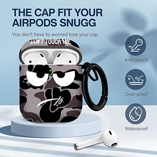 Image of for Airpods Case, Don't Touch Me for Airpods Cover with Keychain /Lanyard Soft Cute Shockproof Cover for Women Men Compatible with for Airpods 2 /1 Charging Case,Grey