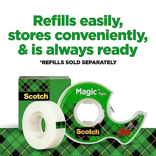 Scotch Magic Tape, Refillable Dispenser, 3/4" X 300", 3/Box - image 8