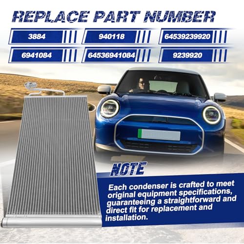 Image of Air Conditioning A /C Condenser Compatible with Mini Cooper Countryman Paceman # 3884, 940118, 64539239920, 6941084, 64536941084, 9239920
