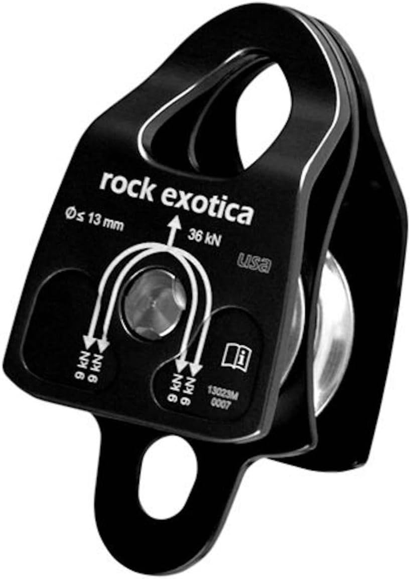 Rock Exotica Machined Pulley – High-Strength CNC-Milled Pulley for Climbing, Rescue & Rigging – Compact, Lightweight, and Snag-Free Design