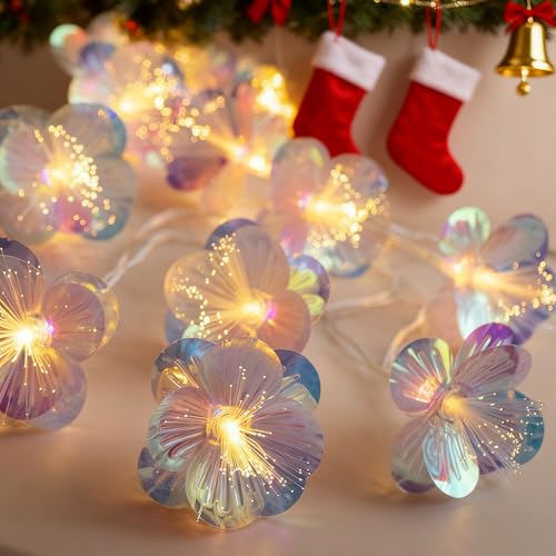 78Inches Fiber Optic Flower String, LED Flower Garland Lights Fairy Lights for Room Table Wedding Christmas Easter Décor (Warm Light)