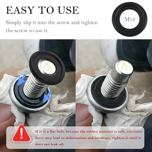 Image of 10PCS Oil Drain Plug Gasket Replace OEM#12616850,Sealability M12 Oil Drain Plug Washer Reduced Oil Leakage,Securely Oil Plug Gasket Compatible with Buick Cadillac GMC Chevrolet (M12)