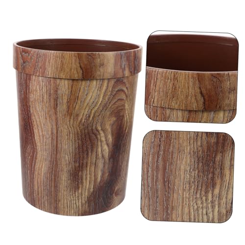 Caneca de basura rectangular marrón vintage miniatura 6