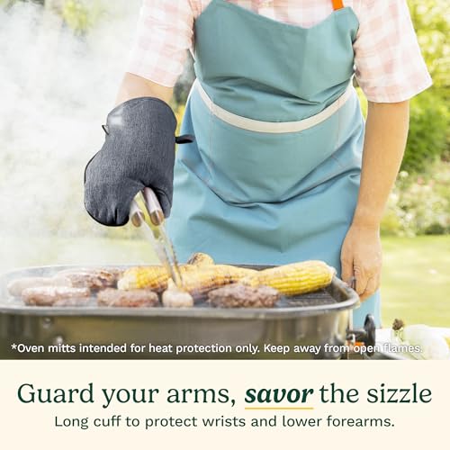 Image of Cuisinart Chambray Kitchen Oven Mitts, Heat-Resistant, 2-Pack, 7 inchx13 inch