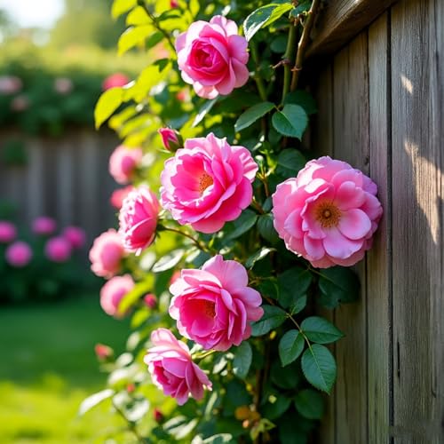 Image of Climbing Rose Hybrid Seeds Pack - Large Flowers- 70 Easy-to-Grow Seeds for Vibrant Blooms, Suitable for All Indian Climates (PINK)