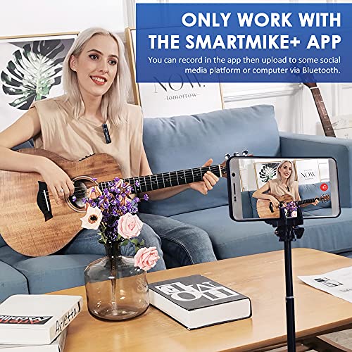 Lewinner Wireless Lavalier Microphone Bluetooth 48KHz Lapel Clipon Mic