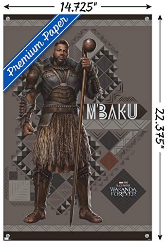 Póster de M'Baku Black Panther Wakanda Forever con chinchetas para pared 4