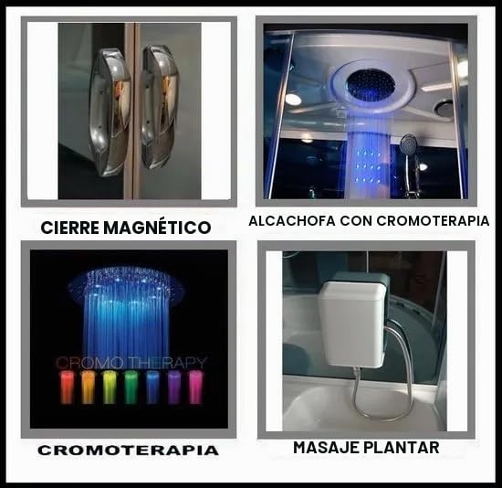 Bagno Italia Bañera de hidromasaje con cabina de 160 x 85 cm con hidrochorros y baño de vapor
