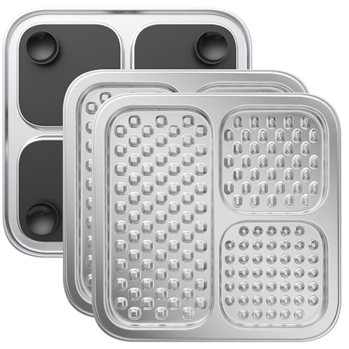 2 Pack - Stainless Steel Lick Mat for Dogs & Cats, Large Non-Slip...