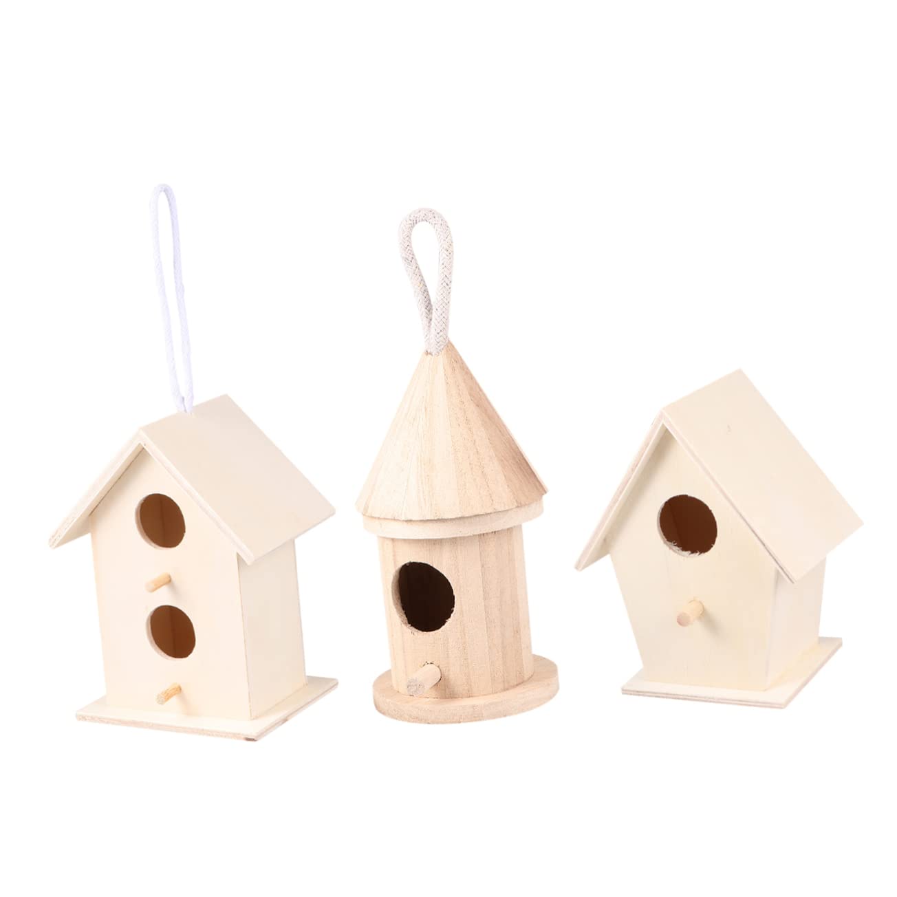 Nido di Uccelli in Legno 5 Pezzi, Casetta Creativa per Canarino e Pappagallo, da Dipingere, Decorazione Casa e Giardino
