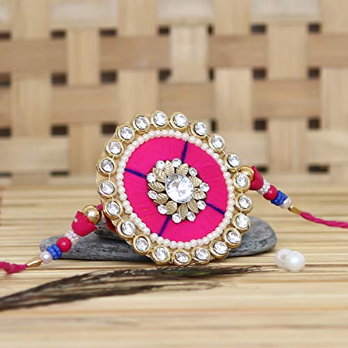 Image of eCraftIndia Multicolor Designer Rakhi for Brother | Raksha Bandhan Rakhi for Bhaiya Bhabhi Bhai Kids