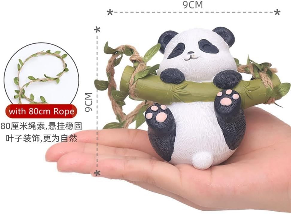 Image of The Decorshed Cute Panda Swing Hanging Dcor - Pack of 1 | Adorable Panda Showpiece for Car Dashboard, Home Wall, Kids Room, Garden & Office Decoration | Gifting Item