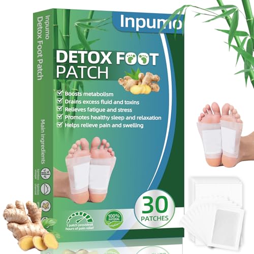 Inpumo Detox Foot Patches 30PCS, Remove Toxins Deep Cleansing, Relieve Body Stress, Improve Sleep Quality, Enhance Blood Circulation (40 Pack) (30 Pack)