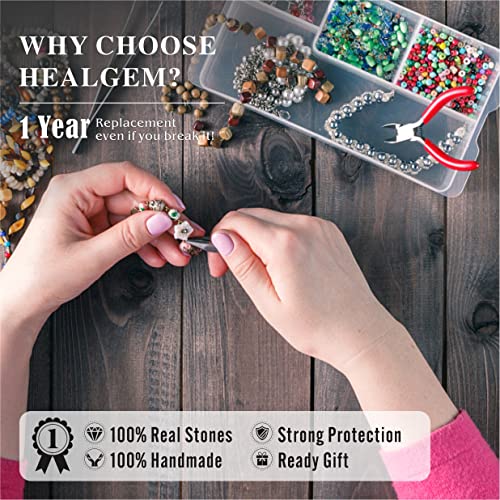 Ultimate Protection Beaded Bracelets For Men Women, 8Mm Healing Beads - Tiger Eye, Lava Rock & Black Obsidian Crystal Stone Handmade Good Luck Bracelets Jewelry Gift #TOP5