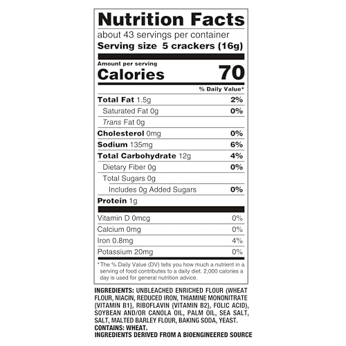 Image of Premium Original Saltine Crackers, Lunch Snacks, Family Size, 24 oz