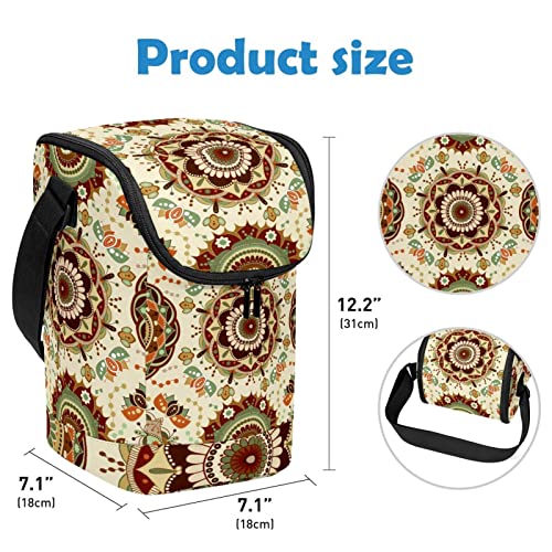 Lonchera retro con diseño de mandala acabada con materiales duraderos 4
