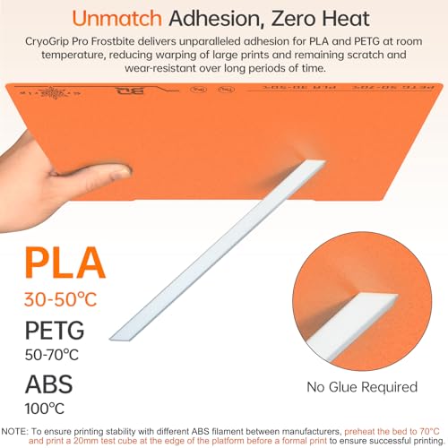 Image of BIQU CryogripPro Frostbite Matte Orange Cold Build Plate for Prusa MK4 /MK4S /MK3 /MK3S /CORE One /CORE One+ 3D Printers 254.5x241.5MM Double-Sided Upgrade Room Temperature Print Removable Surface Platform