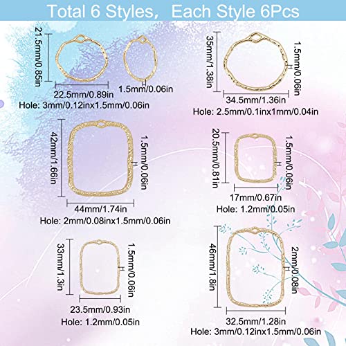 SUNNYCLUE 1 Box Open Back Bezel Charms Round Linking Circle Charm Blanks Pressed Flower Frame Hollow Blank for Jewellery Making Epoxy UV Resin Art Earrings DIY Craft - Image 2