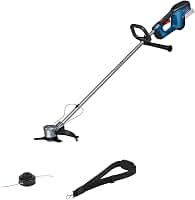 Bosch Professional 18V System desbrozadora a batería GFR 18V-23 (motor sin escobillas, diámetro del área de corte 23 cm, incl. 1 bobina, 1 correa, set de cuchillas, protector de plantas)