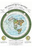 1892 Flat Earth Map of the World - Alexander Gleason's New Standard Map of the World 24 x 36 Large Wall Art Poster - Gleason Map - Flat Earthers - The World is Flat Model Globe - Circular Plane - Longitude and Time - Polar Azimuthal Projection