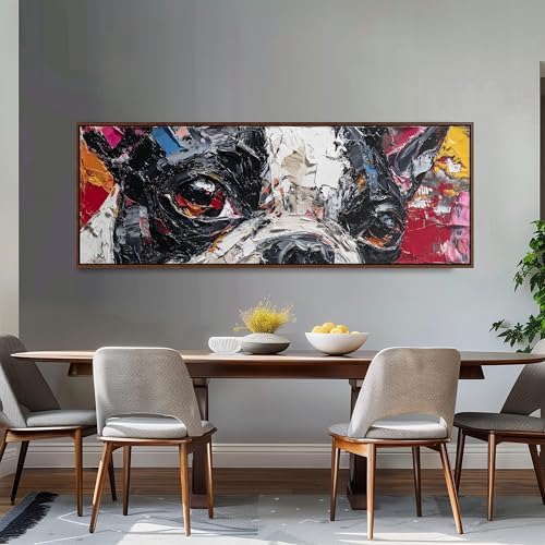 Tableau abstrait de terrier en impression sur toile panoramique 45x135 cm