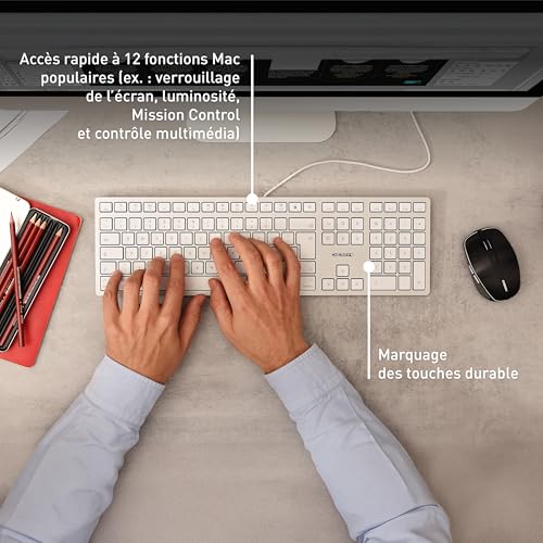 Clavier Mac filaire CHERRY KC 6000 Slim design plat argenté US