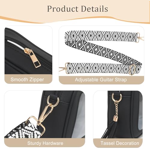 Image of FAIME Clear Bag for Stadium Events, Clear Crossbody Purse for Women, Small Transpartent Bag for Concerts, Sport Events | Stadium Approved