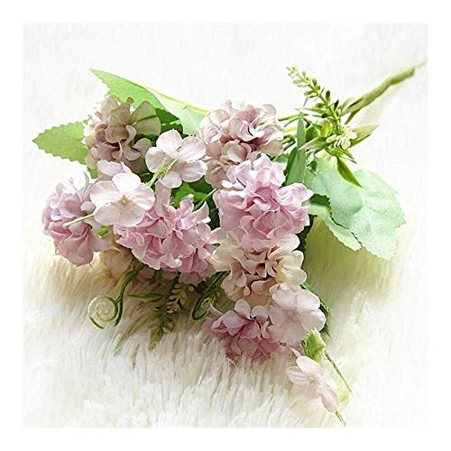 ZHENAO Réaliste 9 Têtes Hydrangea Balle Fleurs Petits Bouchons Artificiels Fleurs de Soie Flores Maison Décoration de Mariage Fausses Fleurs Romantique Festival Holiday Home Décor /