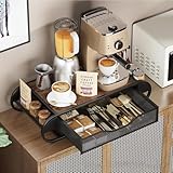 Kaffee Kapselhalter Kapsel Aufbewahrung Kapseln Halterung Kaffeekapseln Aufbewahrungsbox Organizer Für Kaffeepads Mit Schublade Teebox,Teebeutel Box Für Küche, Büro, Café, 55.5 x 28.5 x 12.7Cm