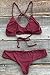 CUPSHE Fashion Women's Solid Color Cross Back Padding Bikini Set, Burgundy (S)